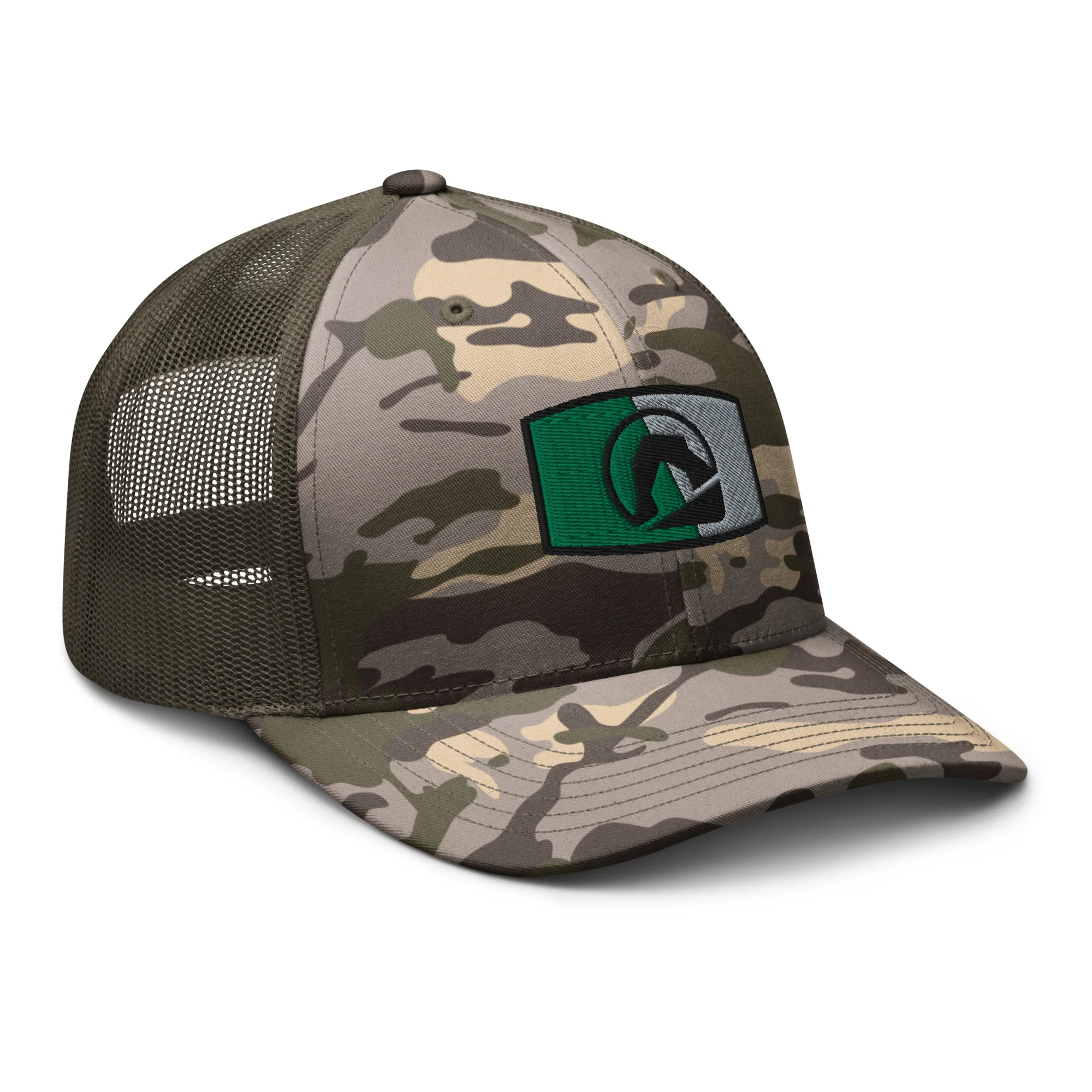 Black Arch Patch Camouflage trucker hat - Image 18