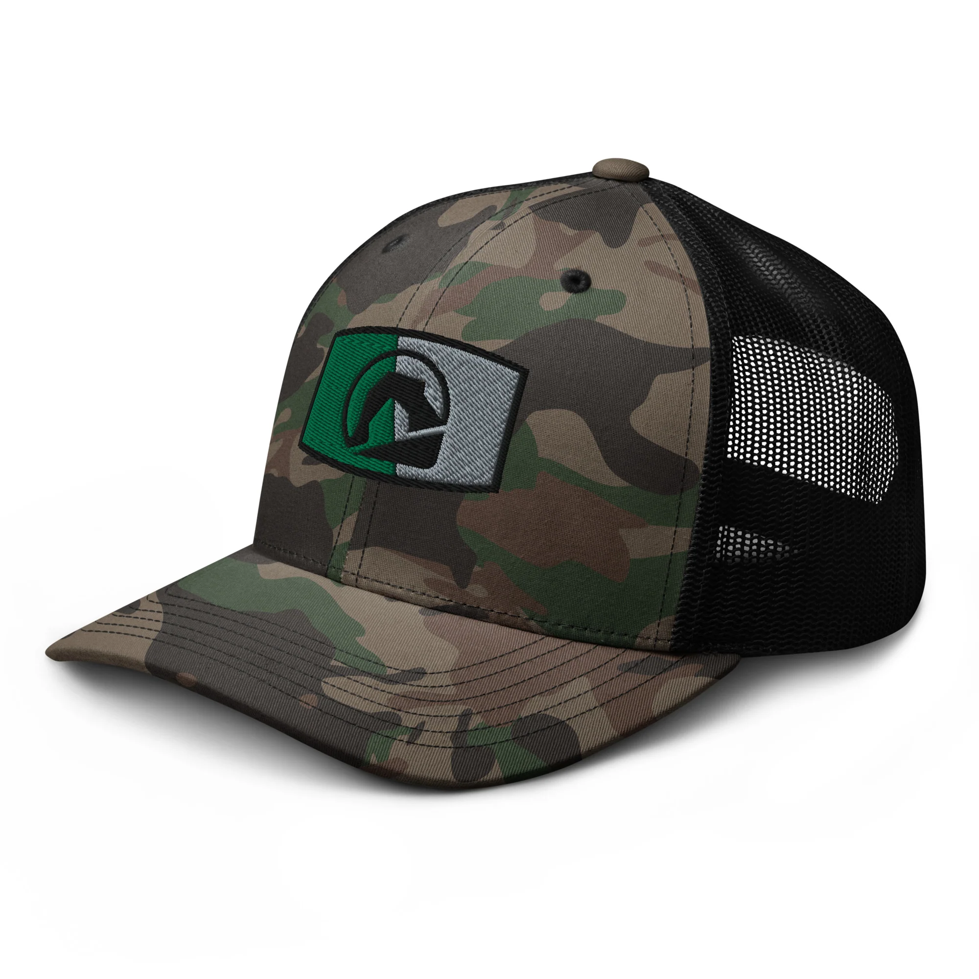 Black Arch Patch Camouflage trucker hat - Image 4