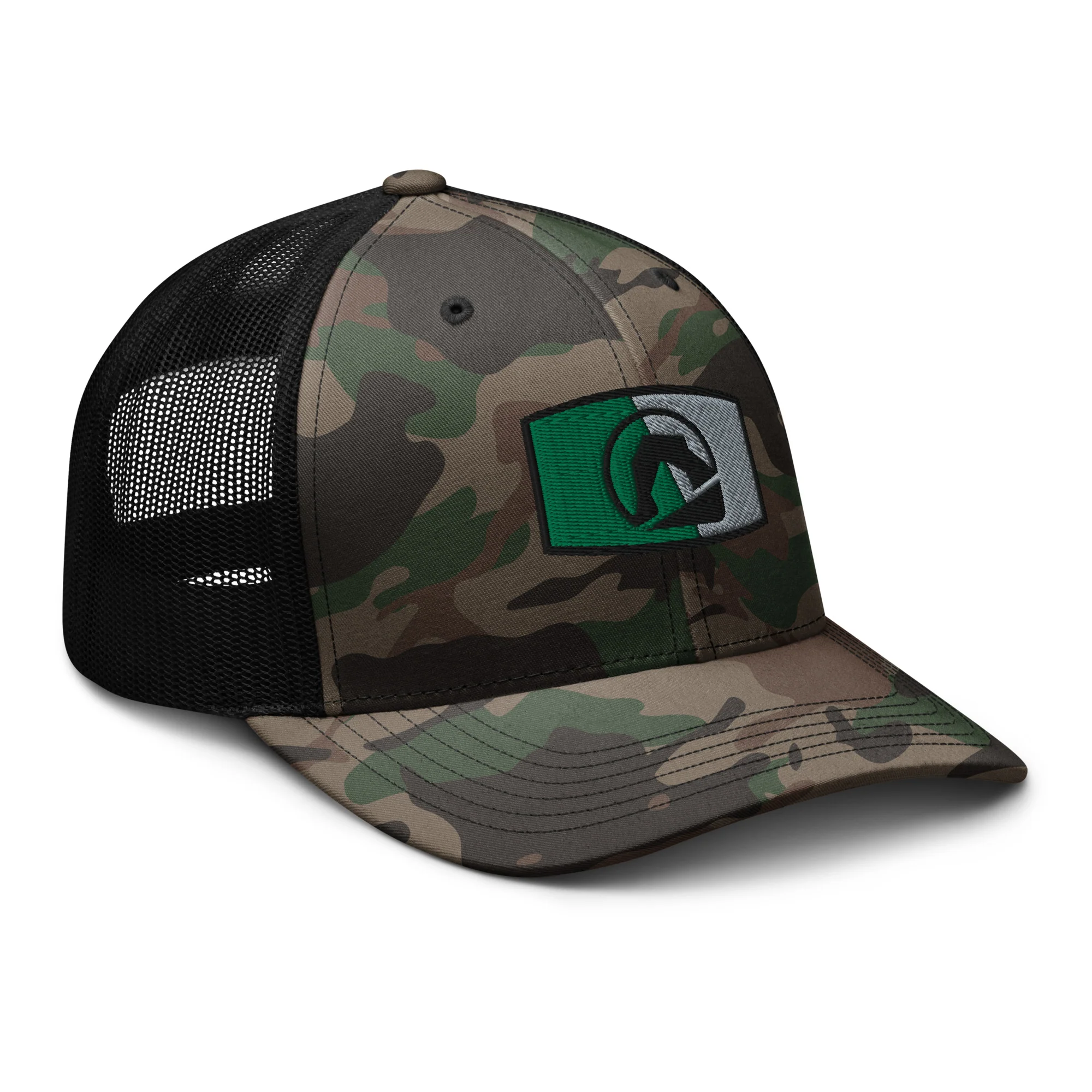 Black Arch Patch Camouflage trucker hat - Image 6